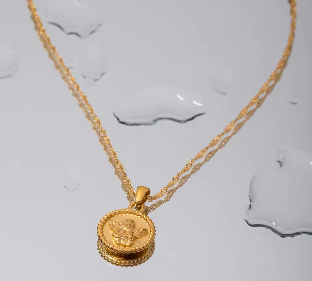 The Stainless Steel Angel Coin Necklace