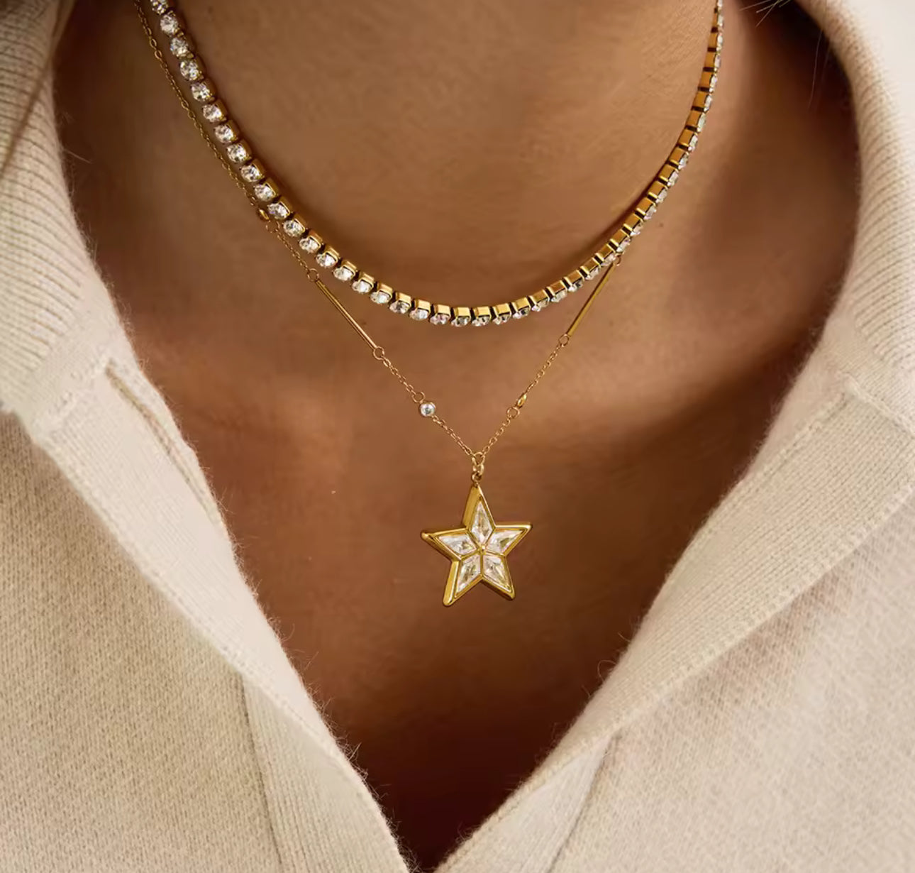 Golden Zella Star Necklace