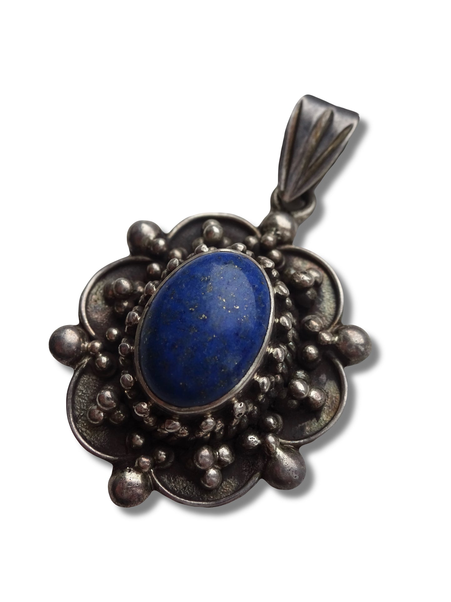 Vintage Blue Stone Pendant 925 Sterling