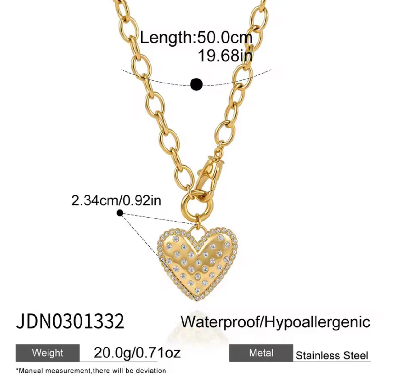 Diamanté Heart Necklace