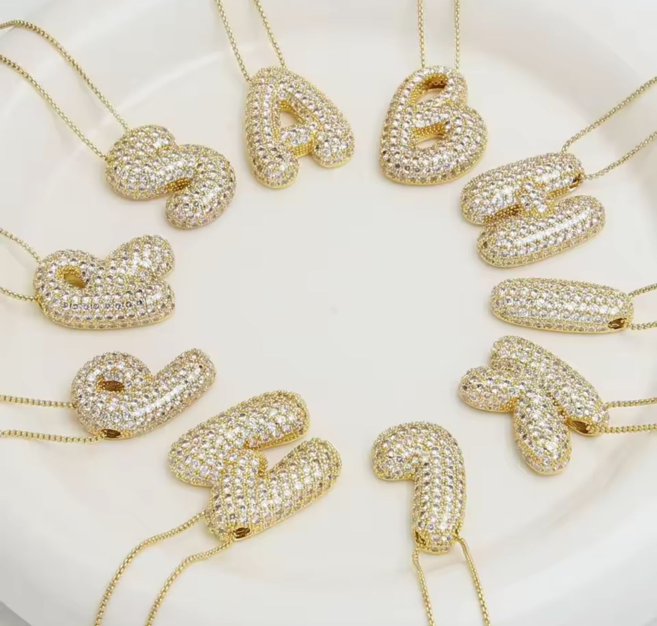 Statement Bubble Initial Necklace