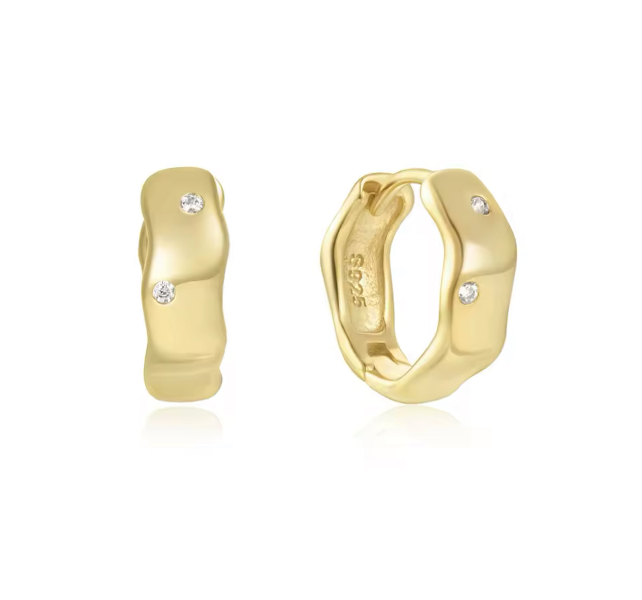 Lima Wave Mini Hoop Earrings