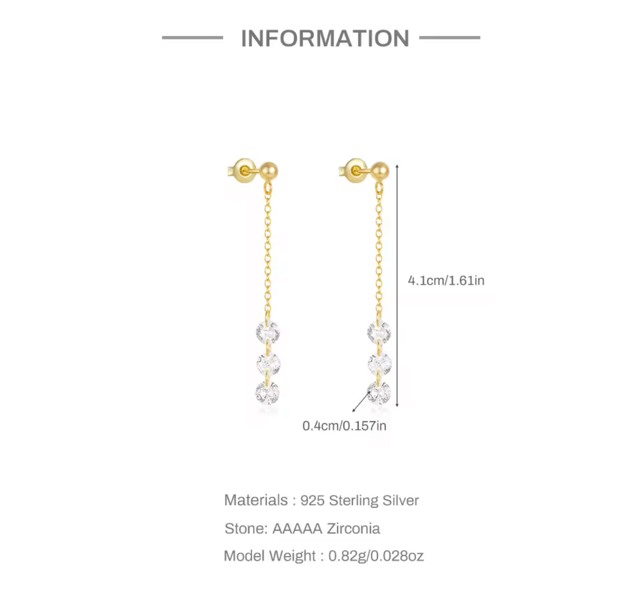 Zoei diamente drop earrings