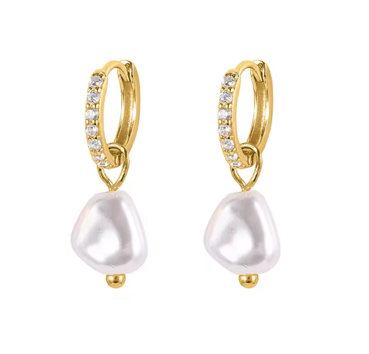 Misty Pearl Mini Hoop Earrings