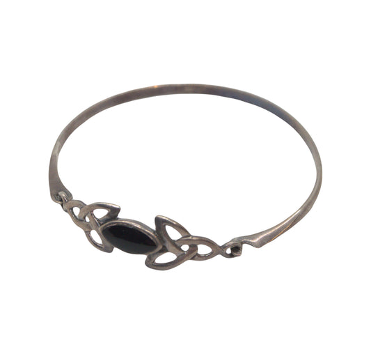 Vintage Onyx Stone Bangle 925
