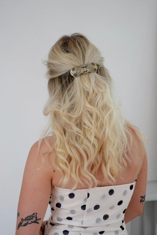 Vintage Floral Metal Hair Clip