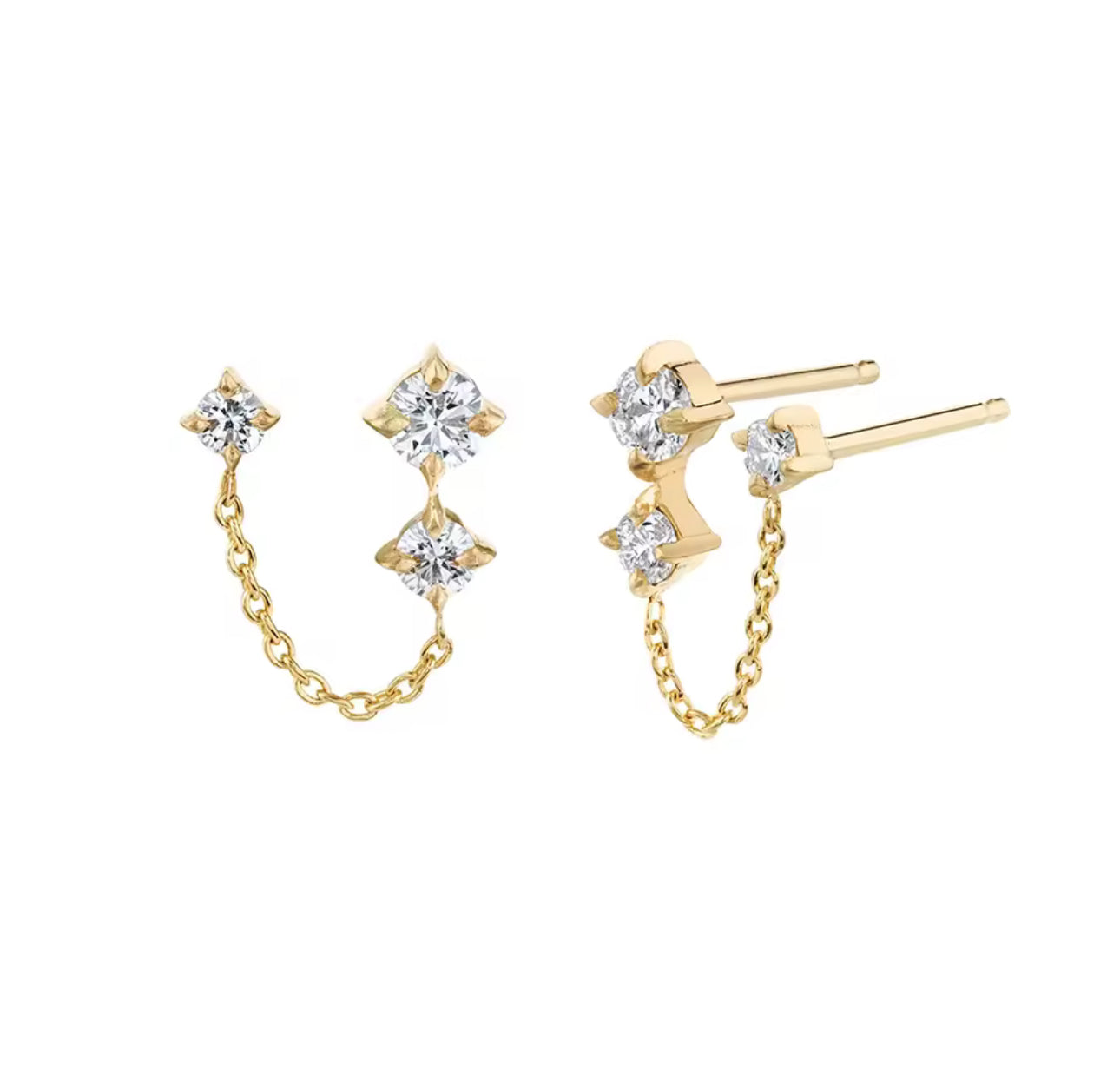 Gold Lucie Chain Earrings