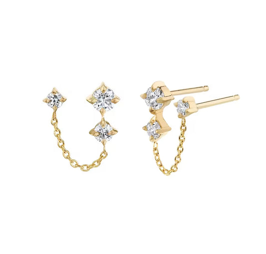 Gold Lucie Chain Earrings