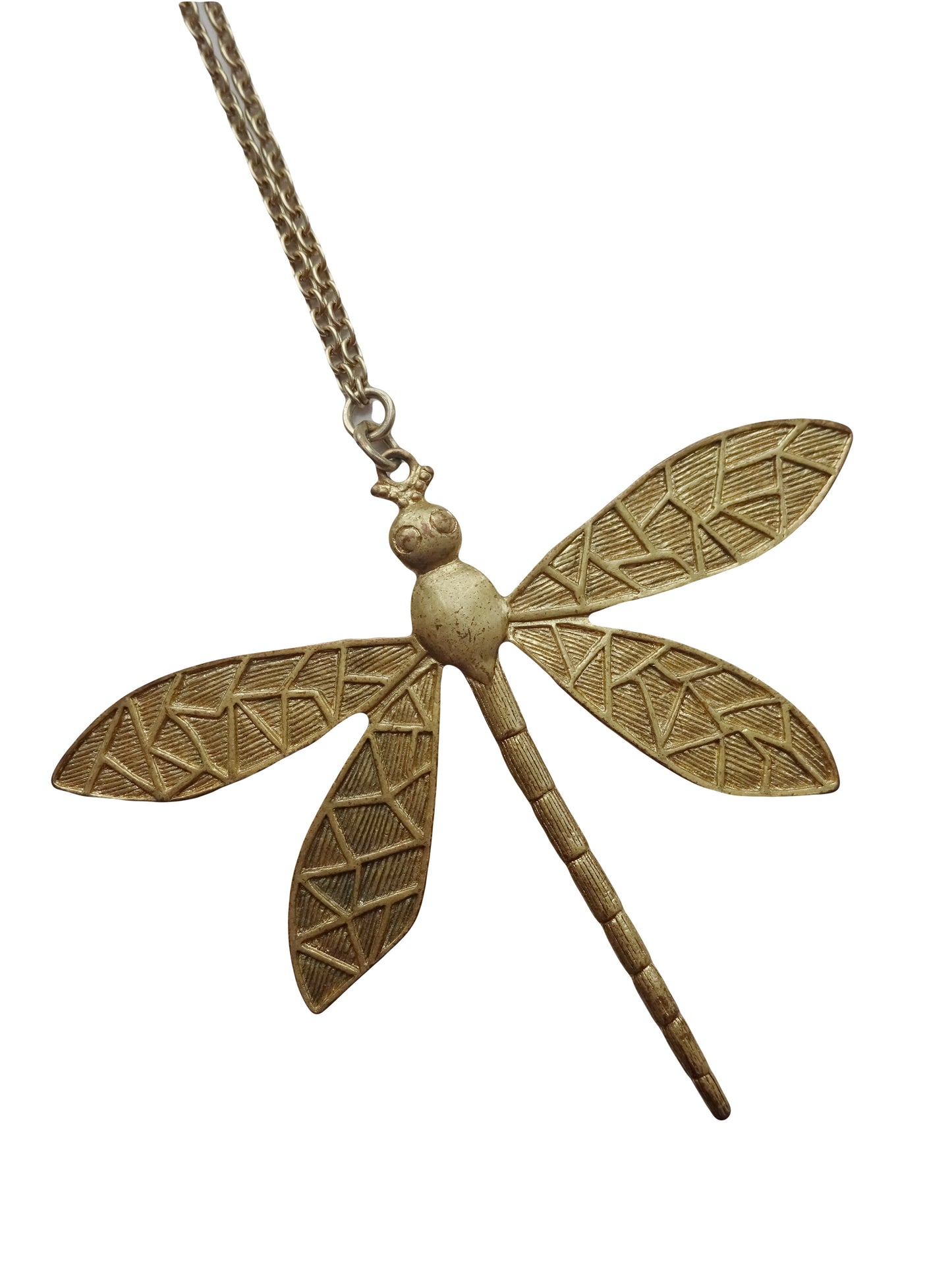 Antique Gold Dragon Fly Necklace