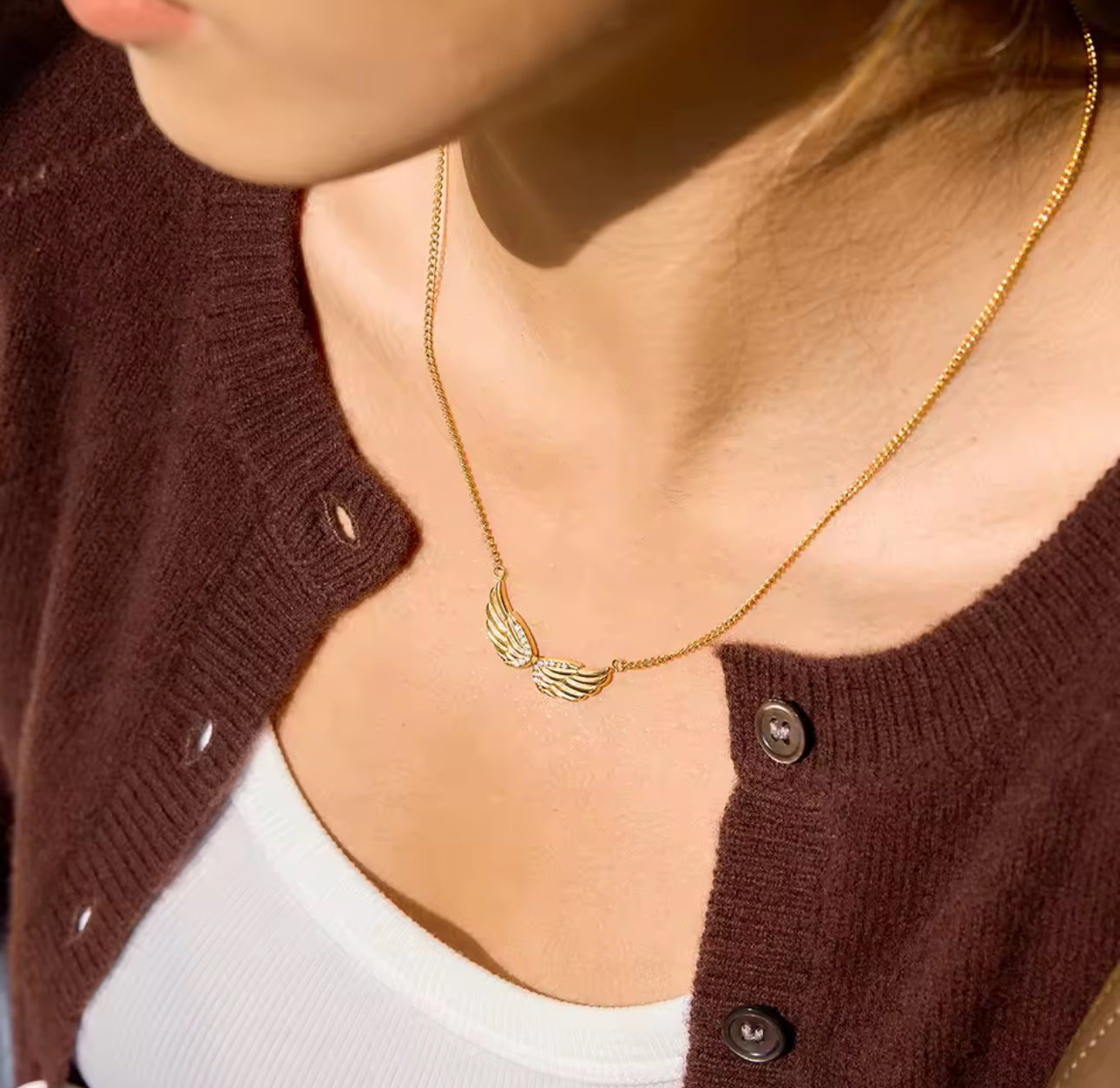 Golden Angel Wing Necklace