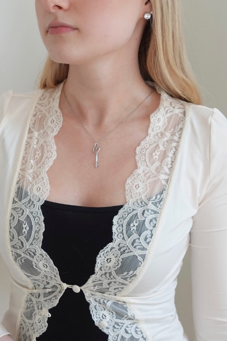 'The Key to My Heart' Sterling Silver Necklace