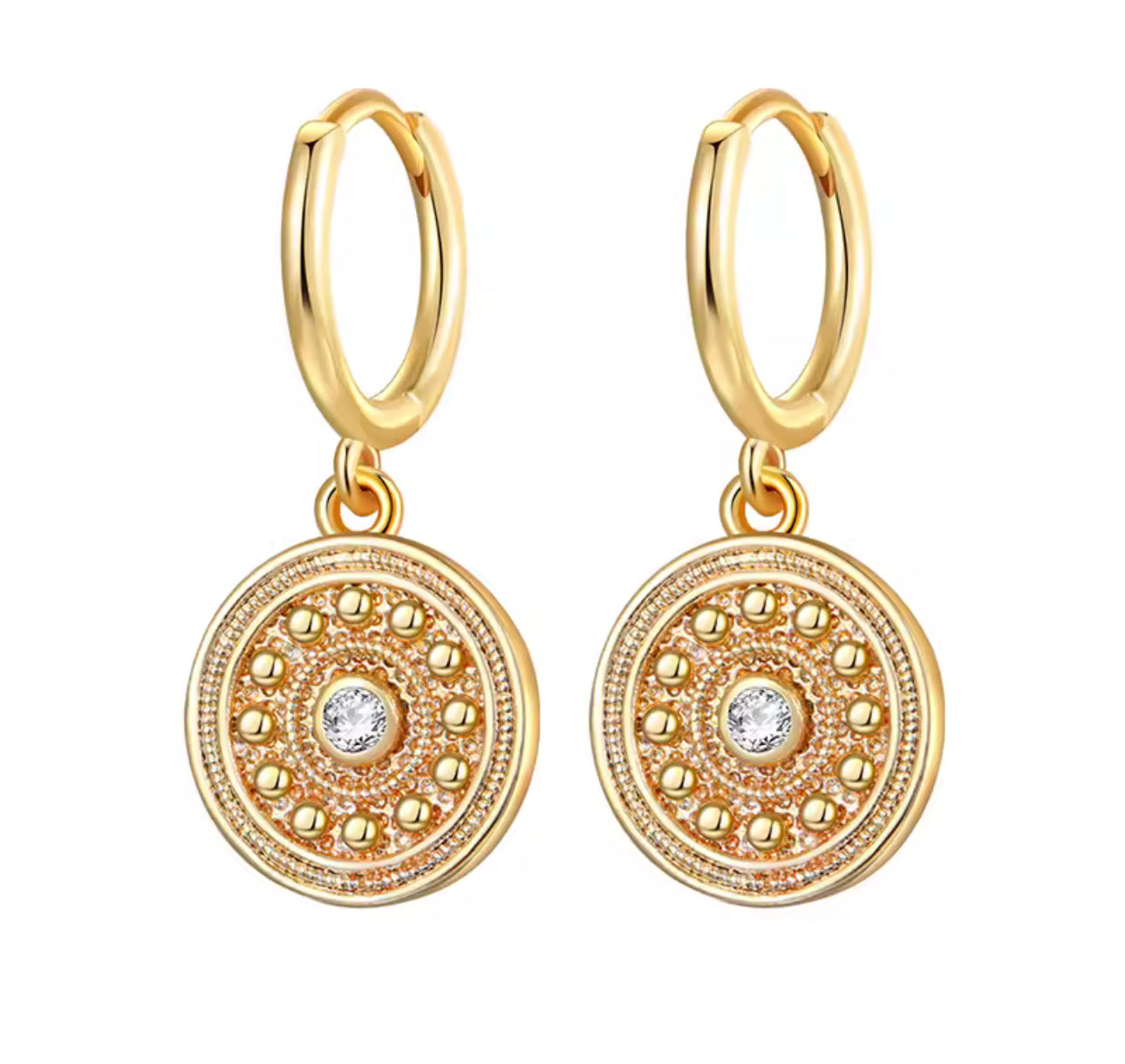 Mini Disc Hoop Earrings