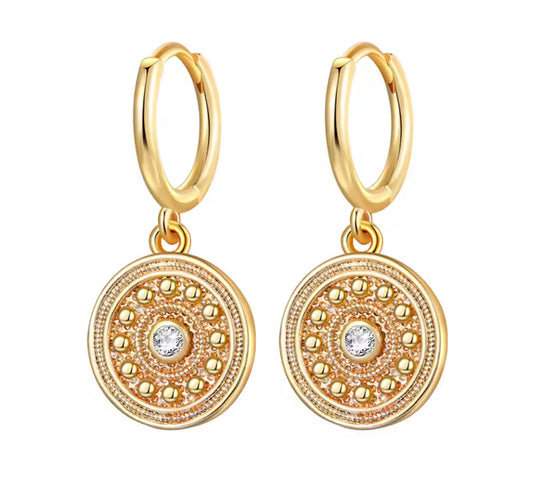 Mini Disc Hoop Earrings