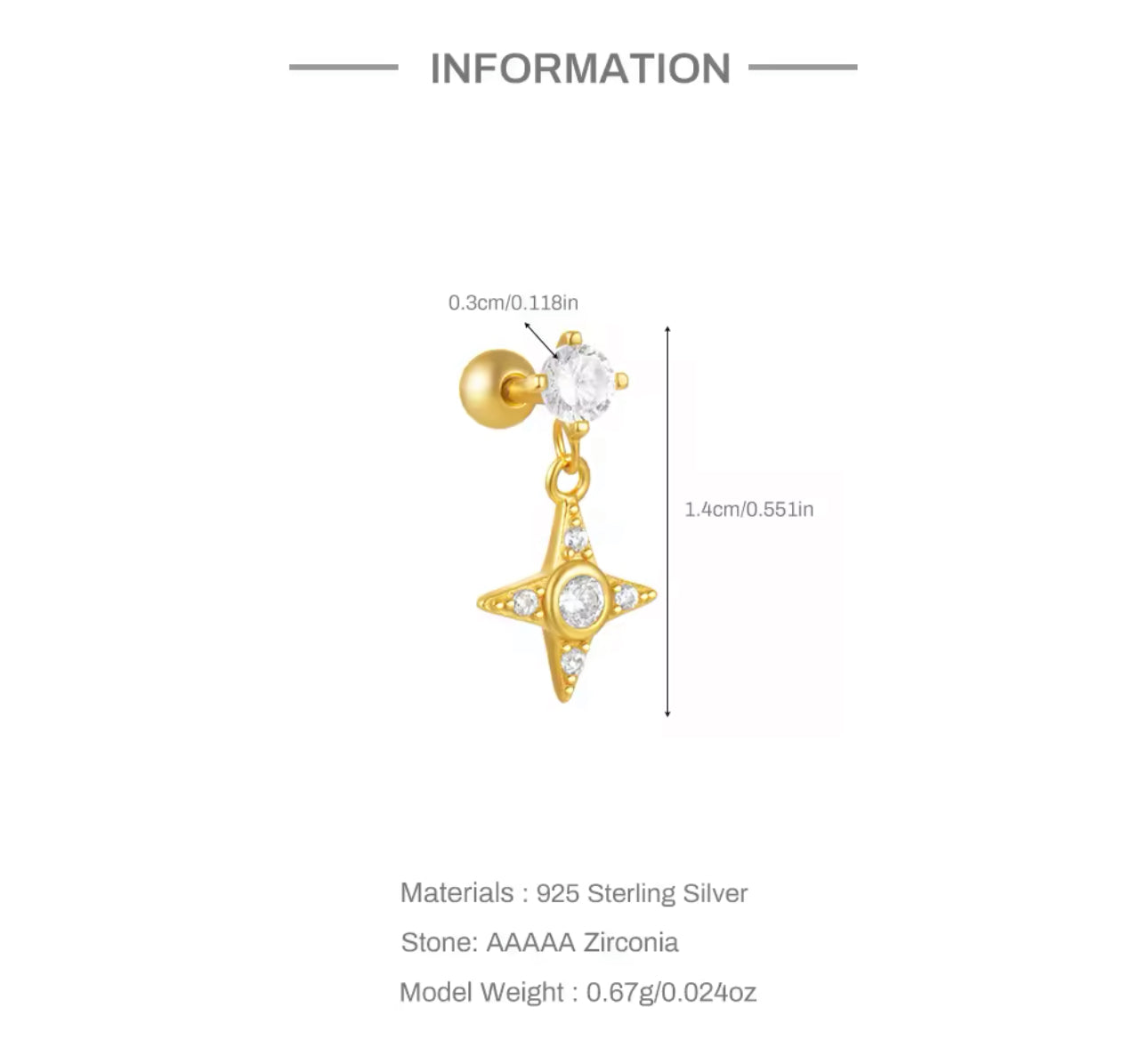 Juna Helix Stud Earring