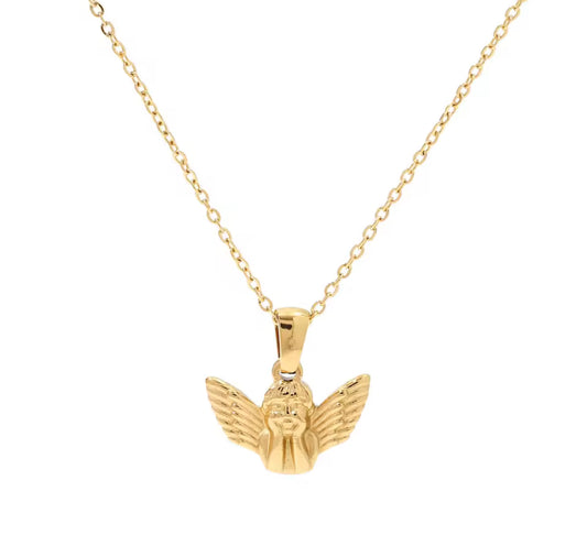 Happy Cherub Pendant Chain Necklace