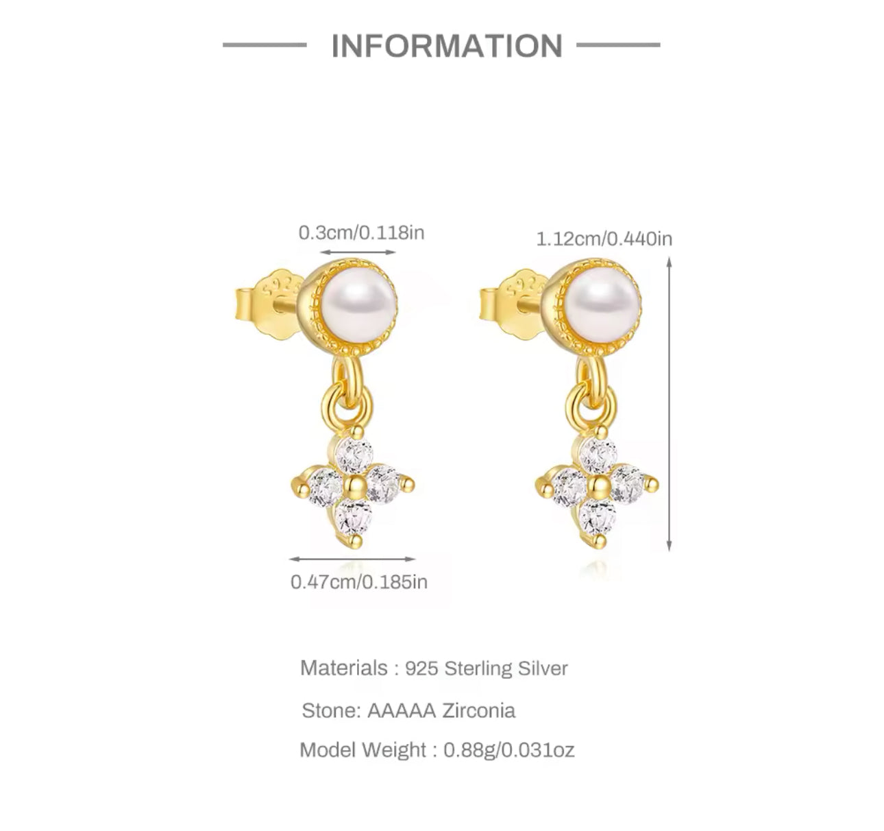 Monaco Pearl Drop Earrings