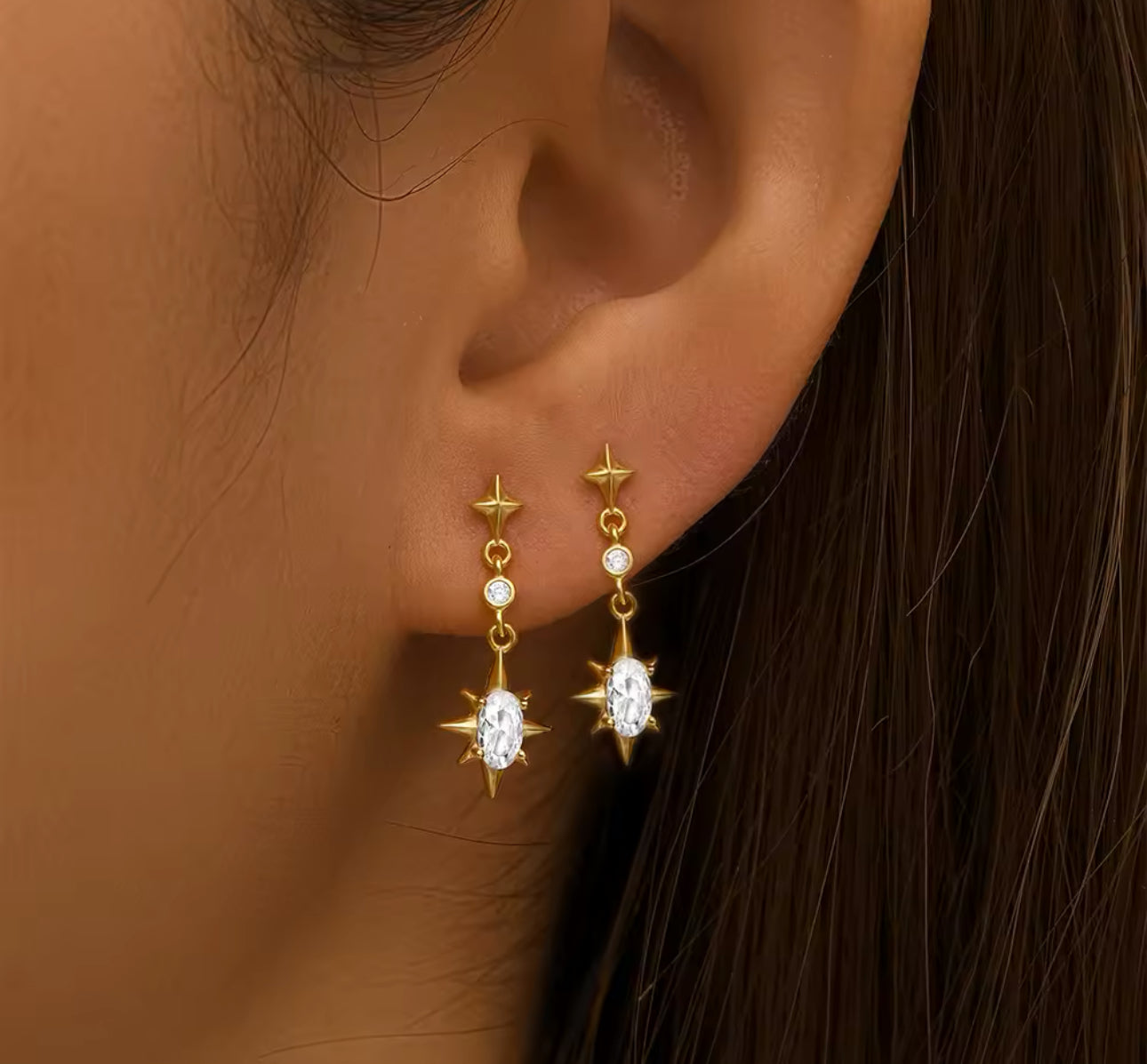 Mari Star Drop Earrings