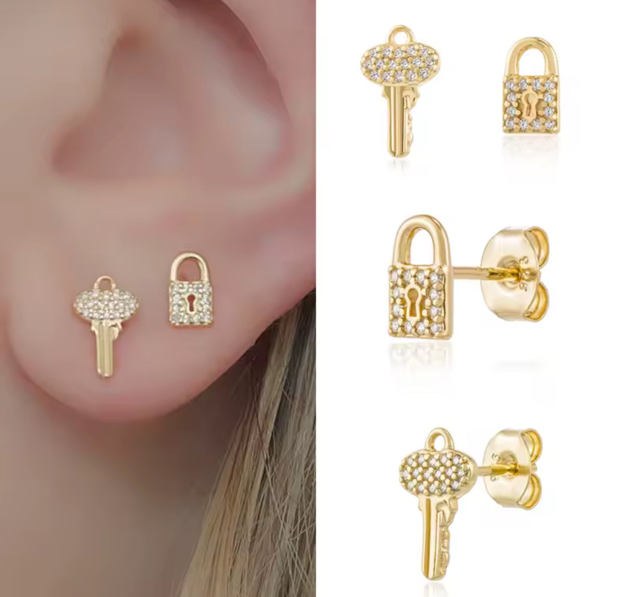 Locked Stud Earrings