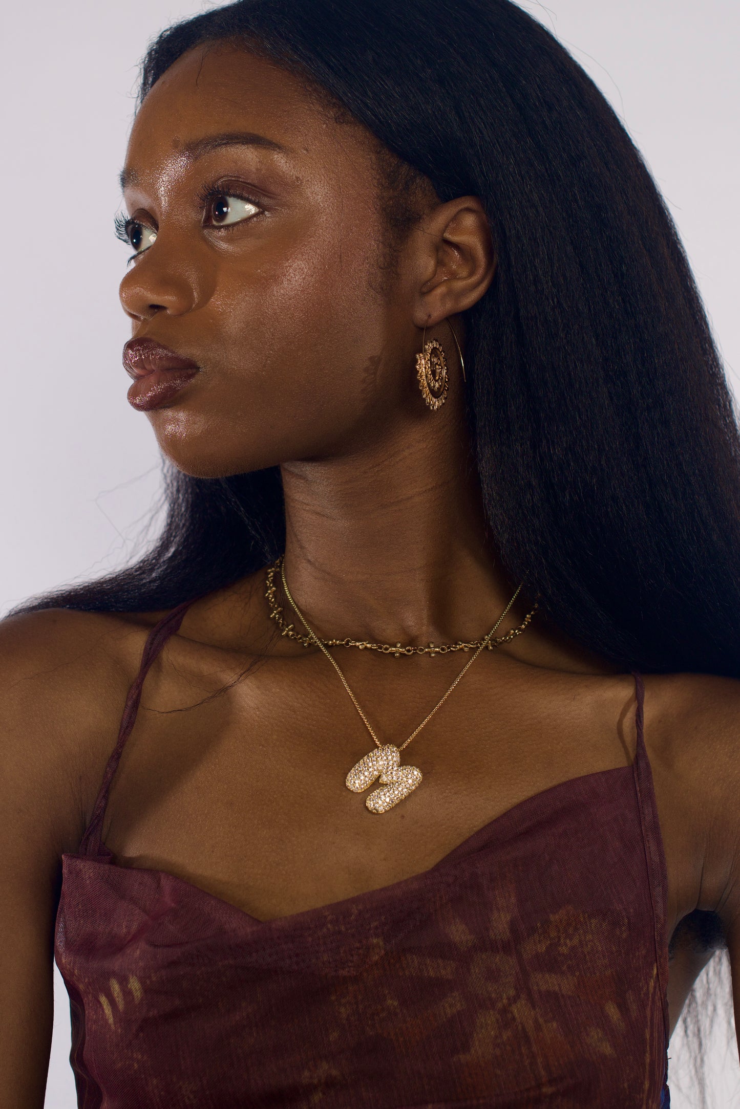Statement Bubble Initial Necklace