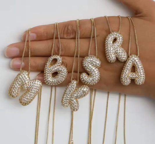 Statement Bubble Initial Necklace