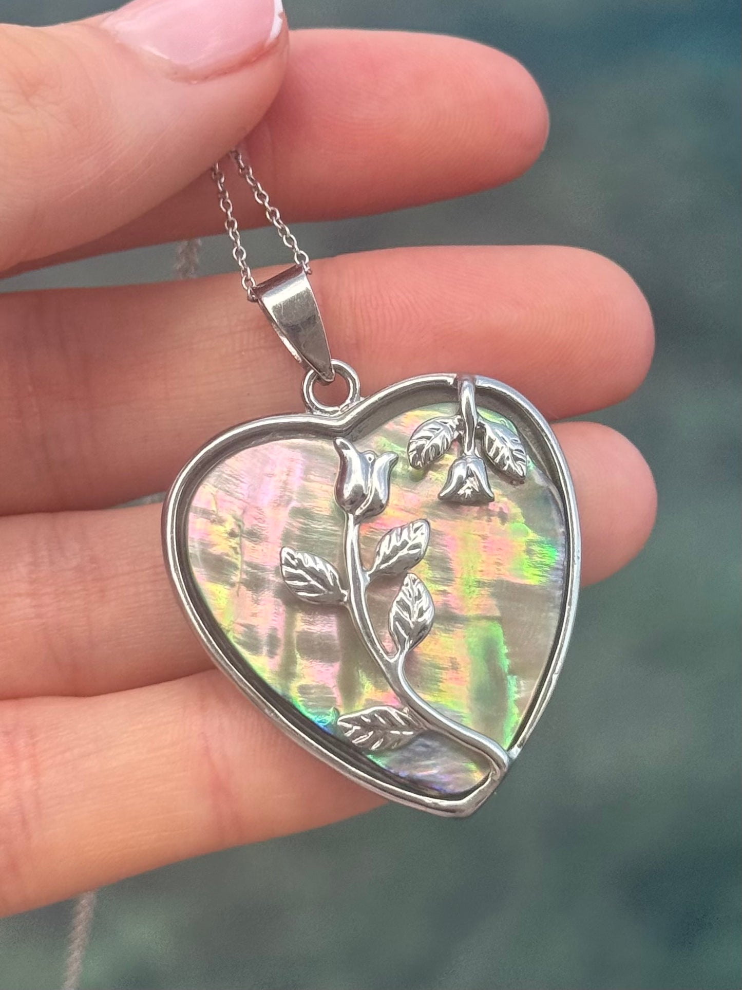 Mermaid Rose Heart Necklace