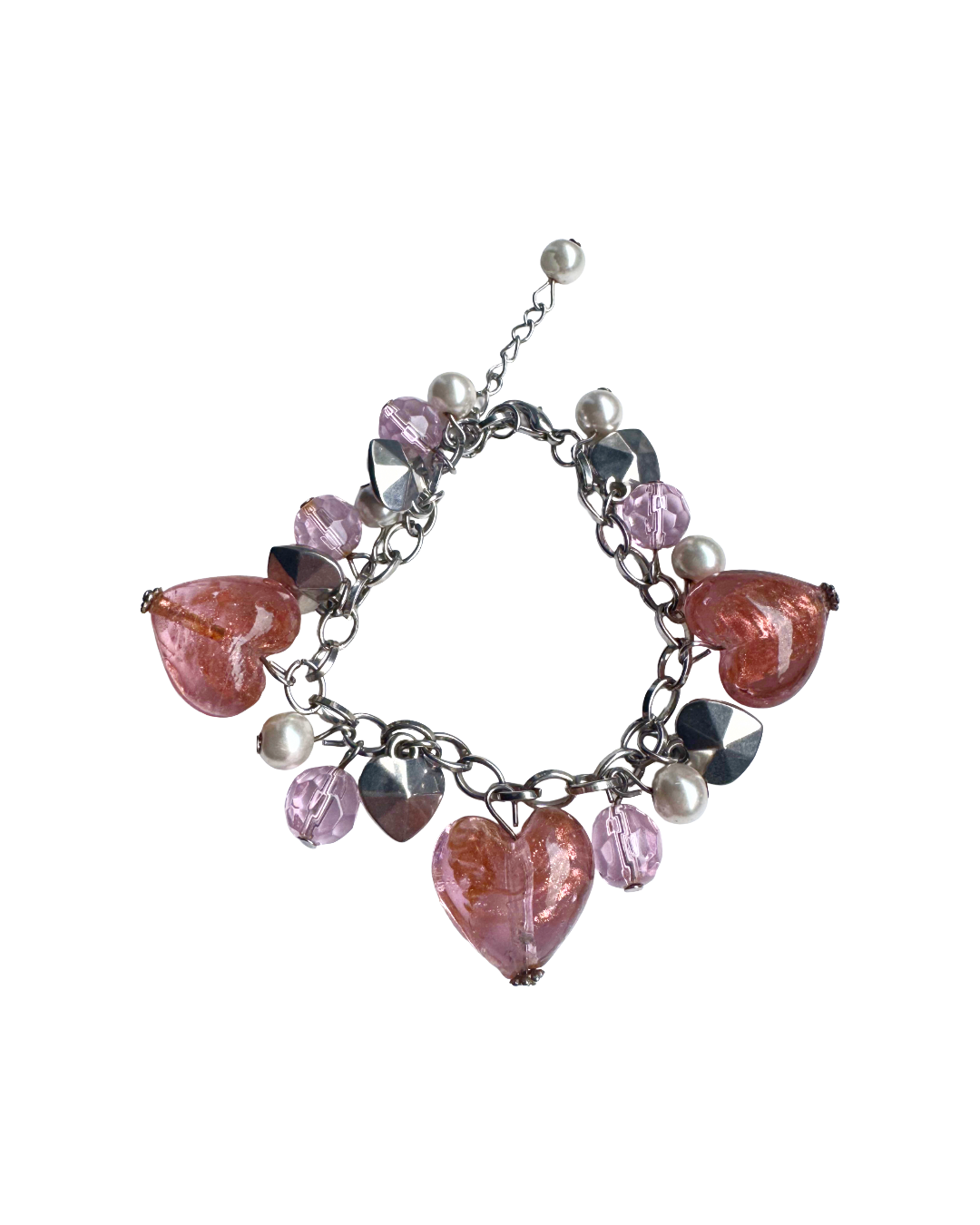 Pink Heart Charm Bracelet