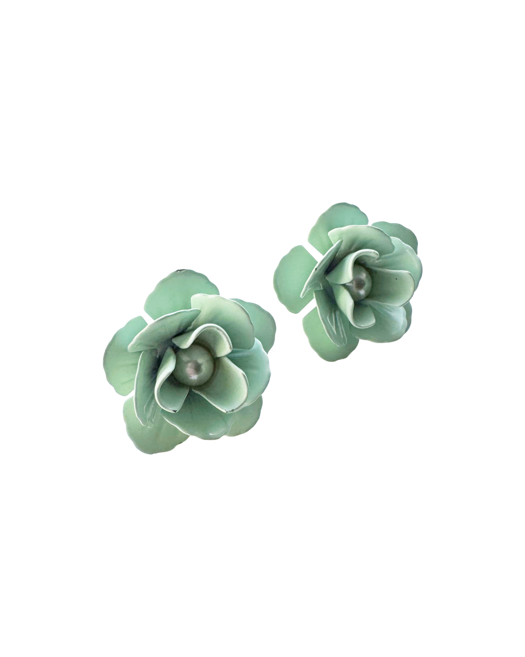 Teal Flower Earrings
