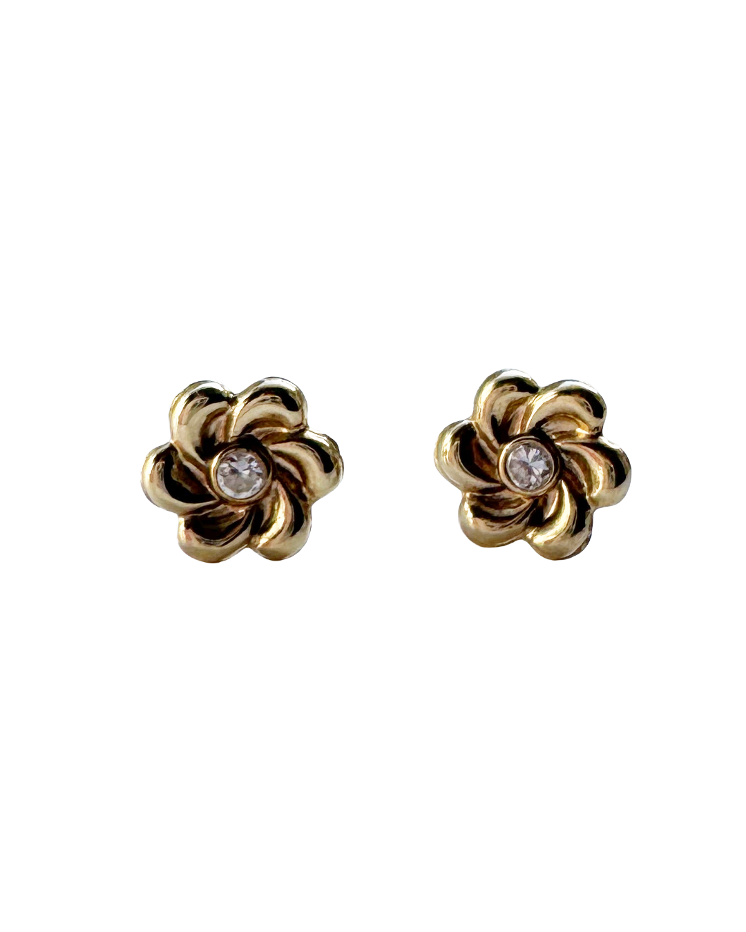 Gold Flower Stud Earrings
